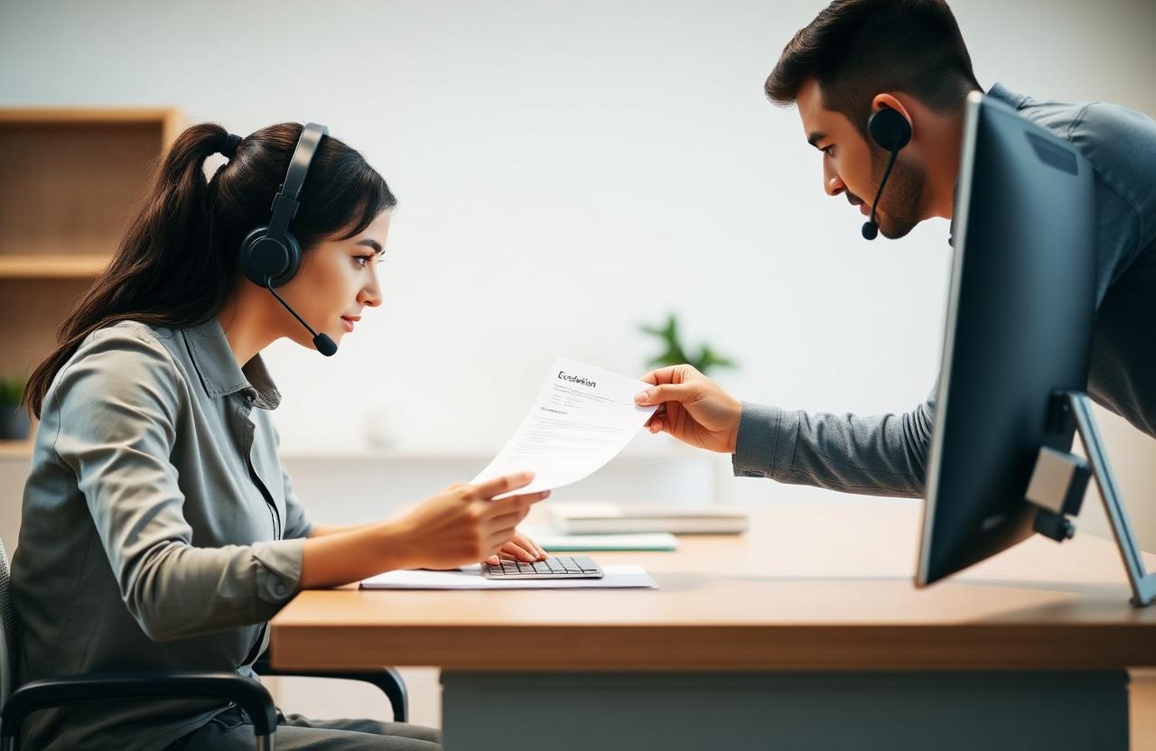 Customer success specialist receiving an escalation note